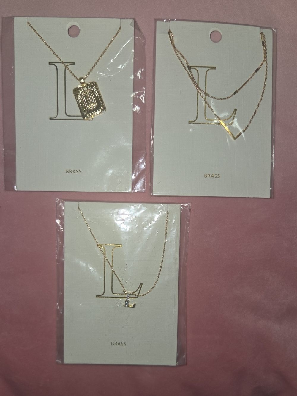 L Initial Pendant Necklace - Gold